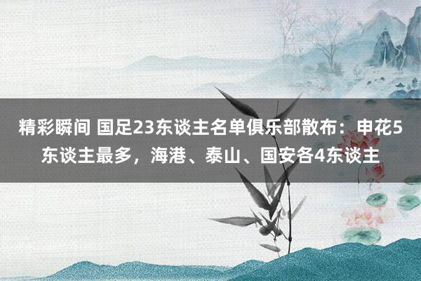 精彩瞬间 国足23东谈主名单俱乐部散布：申花5东谈主最多，海港、泰山、国安各4东谈主