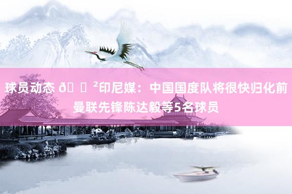 球员动态 😲印尼媒：中国国度队将很快归化前曼联先锋陈达毅等5名球员