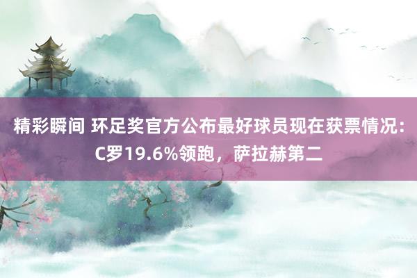 精彩瞬间 环足奖官方公布最好球员现在获票情况：C罗19.6%领跑，萨拉赫第二