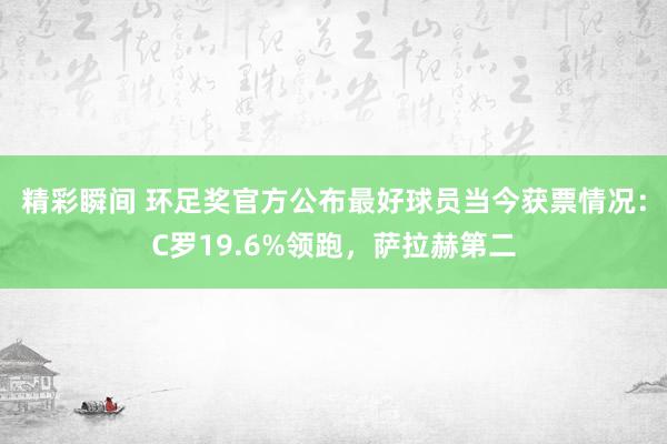 精彩瞬间 环足奖官方公布最好球员当今获票情况：C罗19.6%领跑，萨拉赫第二