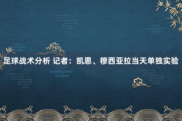 足球战术分析 记者：凯恩、穆西亚拉当天单独实验