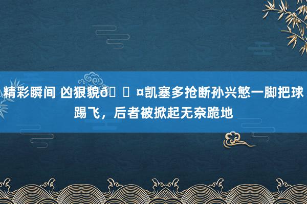 精彩瞬间 凶狠貌😤凯塞多抢断孙兴慜一脚把球踢飞，后者被掀起无奈跪地