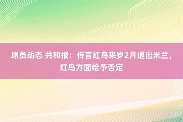 球员动态 共和报：传言红鸟来岁2月退出米兰，红鸟方面给予否定