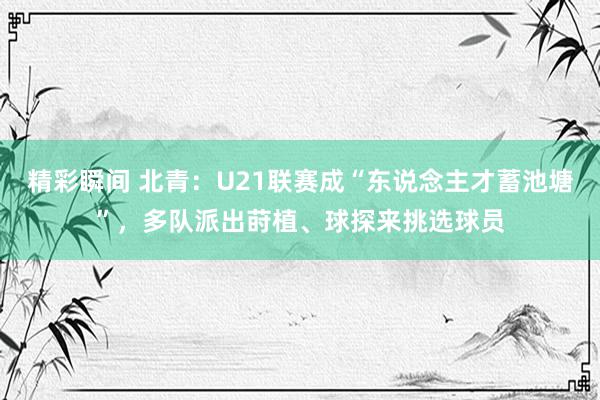 精彩瞬间 北青：U21联赛成“东说念主才蓄池塘”，多队派出莳植、球探来挑选球员