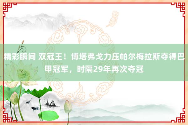 精彩瞬间 双冠王！博塔弗戈力压帕尔梅拉斯夺得巴甲冠军，时隔29年再次夺冠