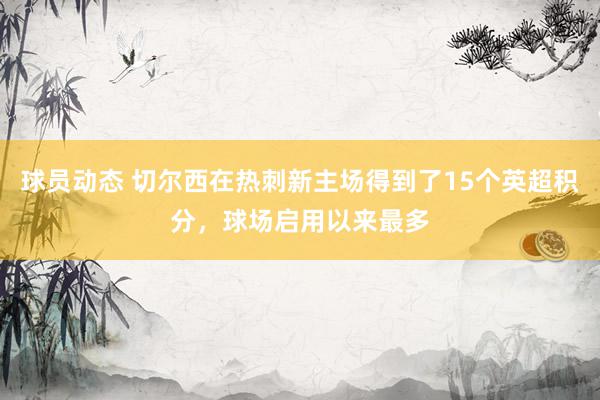 球员动态 切尔西在热刺新主场得到了15个英超积分，球场启用以来最多