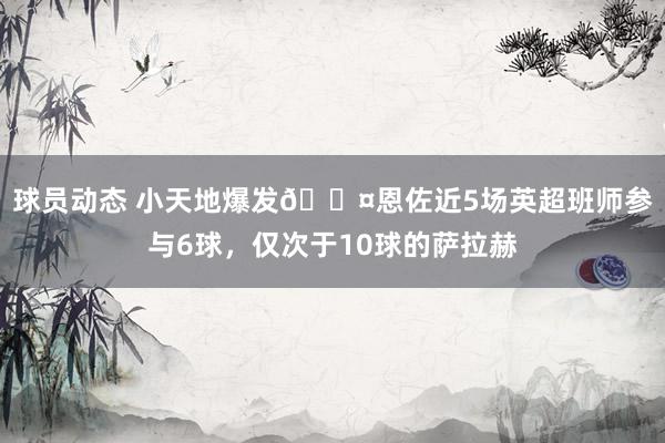 球员动态 小天地爆发😤恩佐近5场英超班师参与6球，仅次于10球的萨拉赫